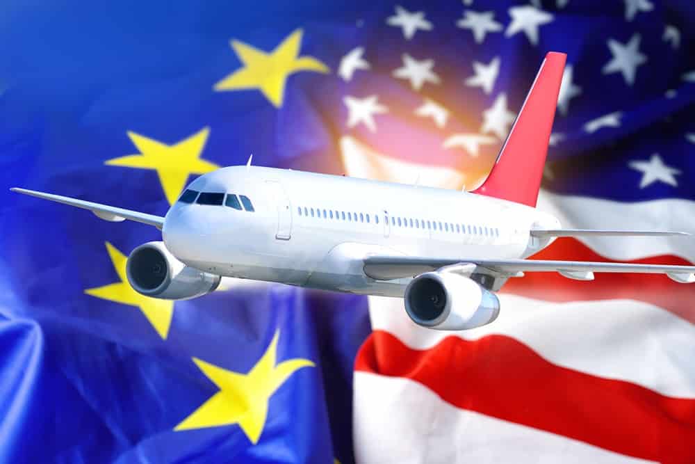 I viaggi aerei tra Stati Uniti ed Europa sono aumentati dell'863% a marzo 2022