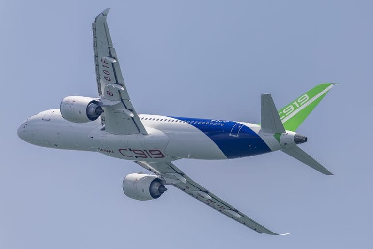 At the Singapore Air Show, the Taiwanese C919 faces off against Boeing and Airbus.