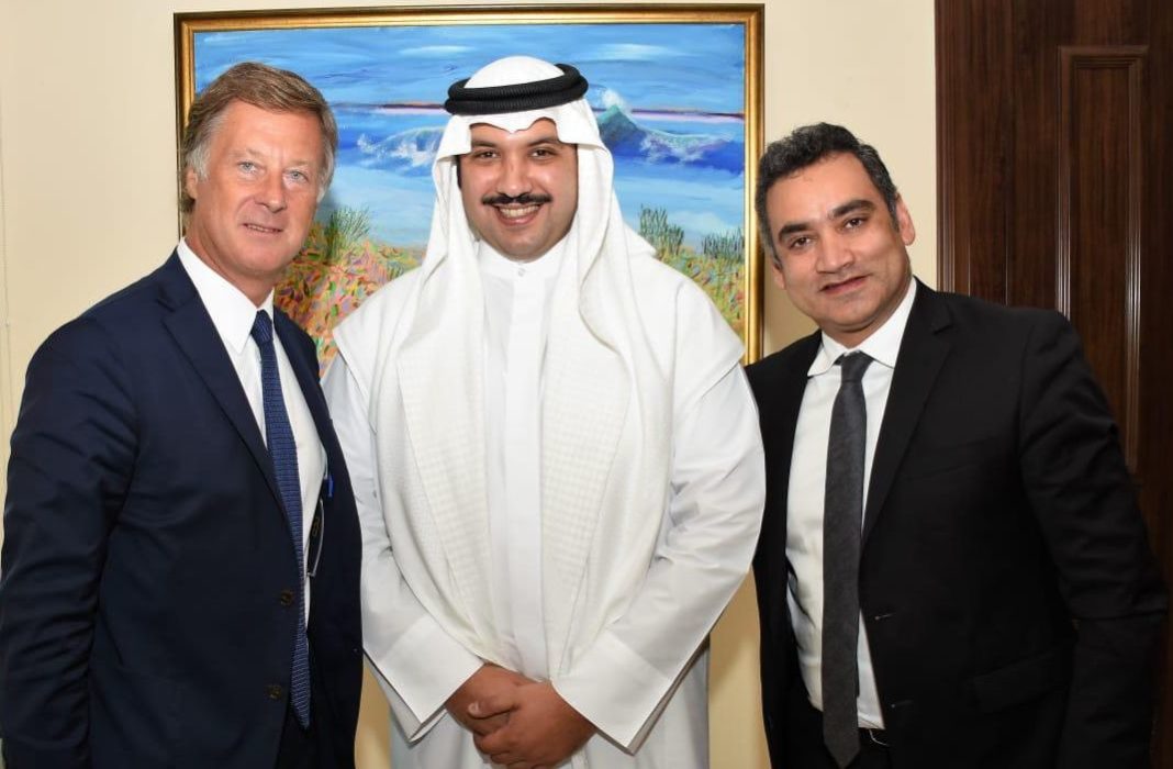 From-Left-Sebastien-Bazin-Sheikh-Mubarak-AM-Al-Sabah-Gaurav-Bhushan-at-Kuwait’s-White-Palace