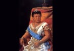 Retrato de Kapiʻolani, de Charles Furneaux, expuesto en el Palacio Iolani. Dominio publico.