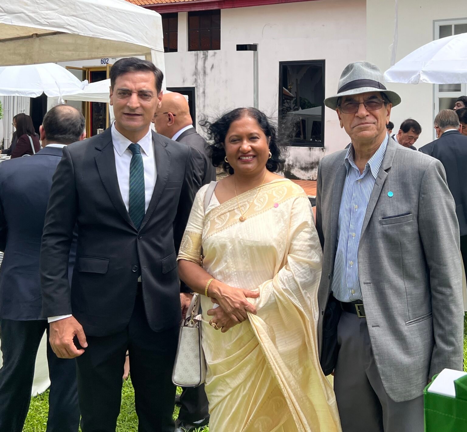 The writer with Pakistan’s Deputy Chief of Mission in Thailand Yasir Hussain and the Sri Lankan Ambassador
