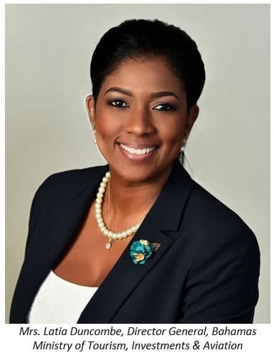 Ponia Latia Duncombe Bahamų turizmo investicijų ir aviacijos ministerijos generalinė direktorė vaizdas Bahamų turizmo ministerijos sutikimas | eTurboNews | eTN
