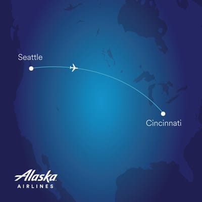 Alaska Airlines Seattle naar Cincinnati | eTurboNews | eTN
