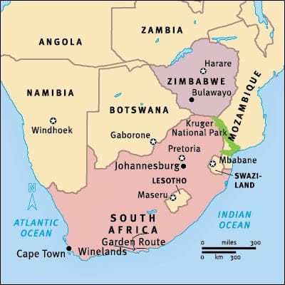 carte de l'Afrique du Sud | eTurboNews | ETN