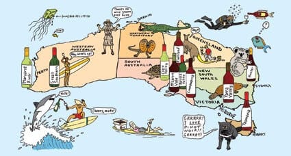 Deilige viner utformet i Australia