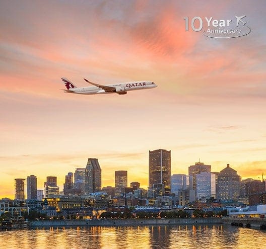 Qatar Airways viert 10 jaar vluchten naar Canada