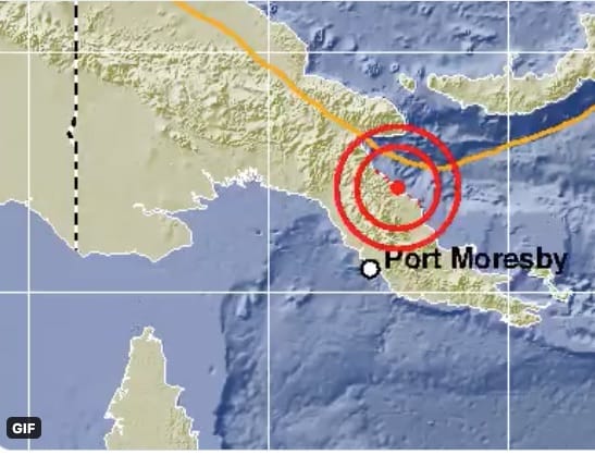 زلزال عنيف يضرب منطقة في بورت مورسبي ، بابوا غينيا الجديدة