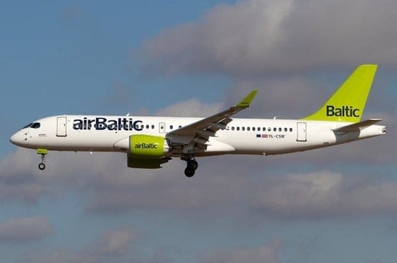Naghahatid ang Chorus Aviation ng dalawang sasakyang panghimpapawid ng Airbus A220-300 sa airBaltic