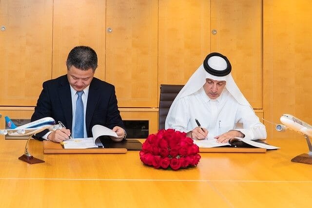 Spoločnosti Qatar Airways a China Southern Airlines ohlasujú dohodu o spoločnom využívaní kódov