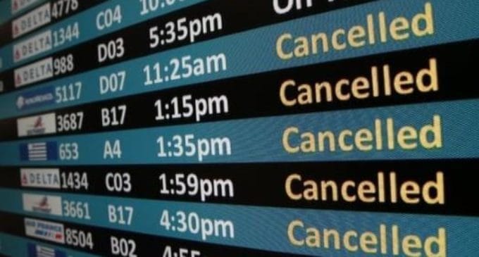 فرودگاه های ایالات متحده براساس نرخ لغو پرواز رتبه بندی شده اند