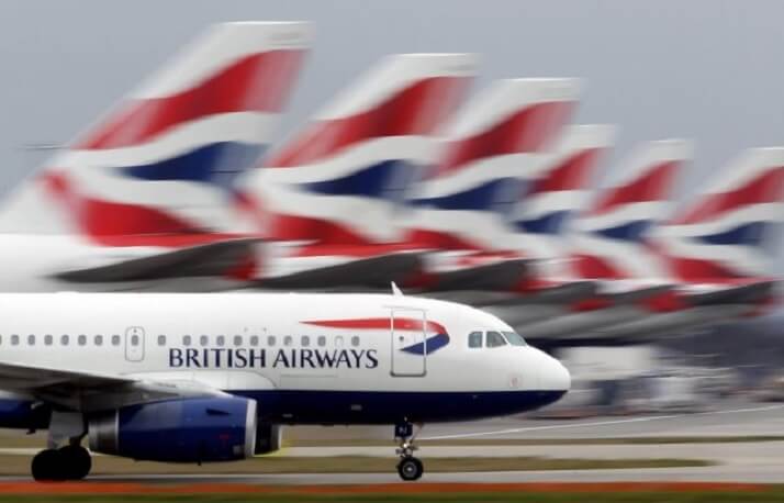 Los vuelos de British Airways están casi al 100% en tierra