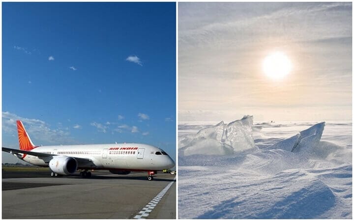 Перший індійський комерційний рейс летить над Північним полюсом