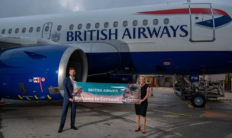 British Airways inotanga kubhururuka kwemazuva ese kubva kuLondon Heathrow kuenda kuCornwall Airport Newquay