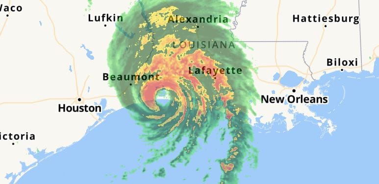 Badai Monster nyerang Louisiana kanthi angin 241 km / jam