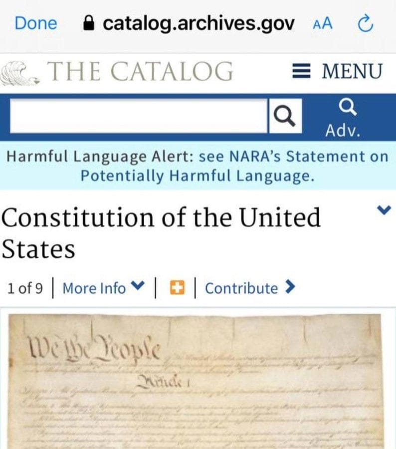 US Constitution and Declaration of Independence now have ‘harmful language’