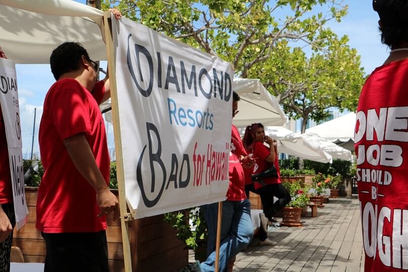Hawaii hotel workers observe Labor Day with action against Diamond Resorts