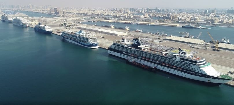 Optag seks internationale krydstogtskibe ankommer til Dubai på en dag