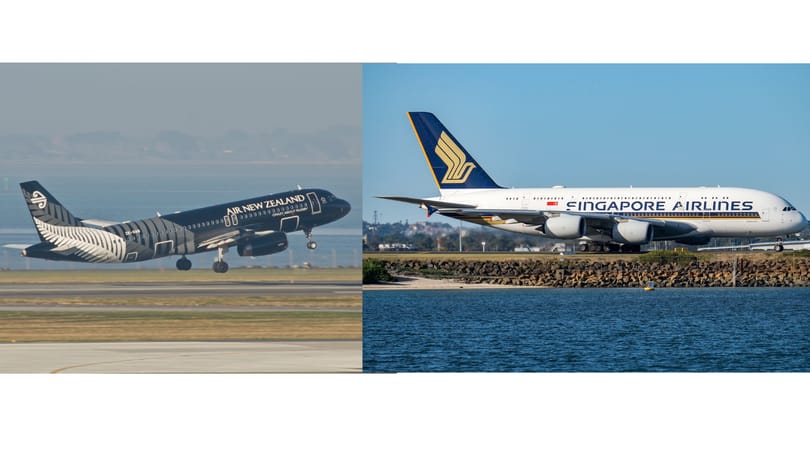 Air New Zealand และ Singapore Airlines ขยายความร่วมมือเป็นเวลาห้าปี