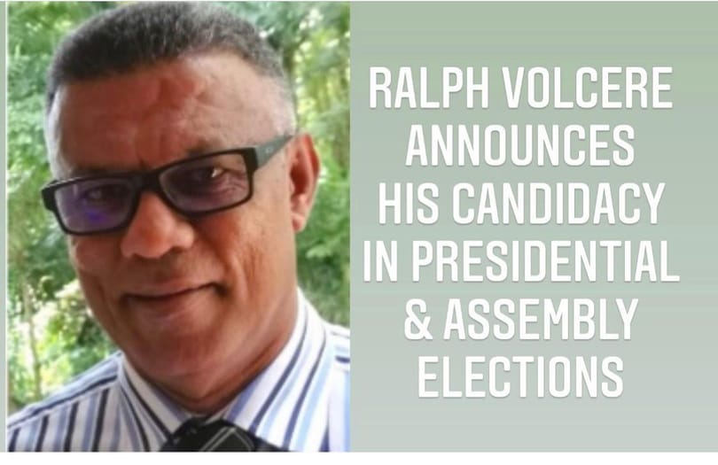 獨立總統候選人拉爾夫·沃爾切爾（Ralph Volcere）參加塞舌爾總統競選