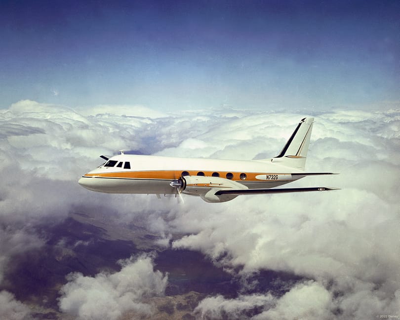 Walt Disneys Grumman Gulfstream I-fly vender tilbage til Palm Springs