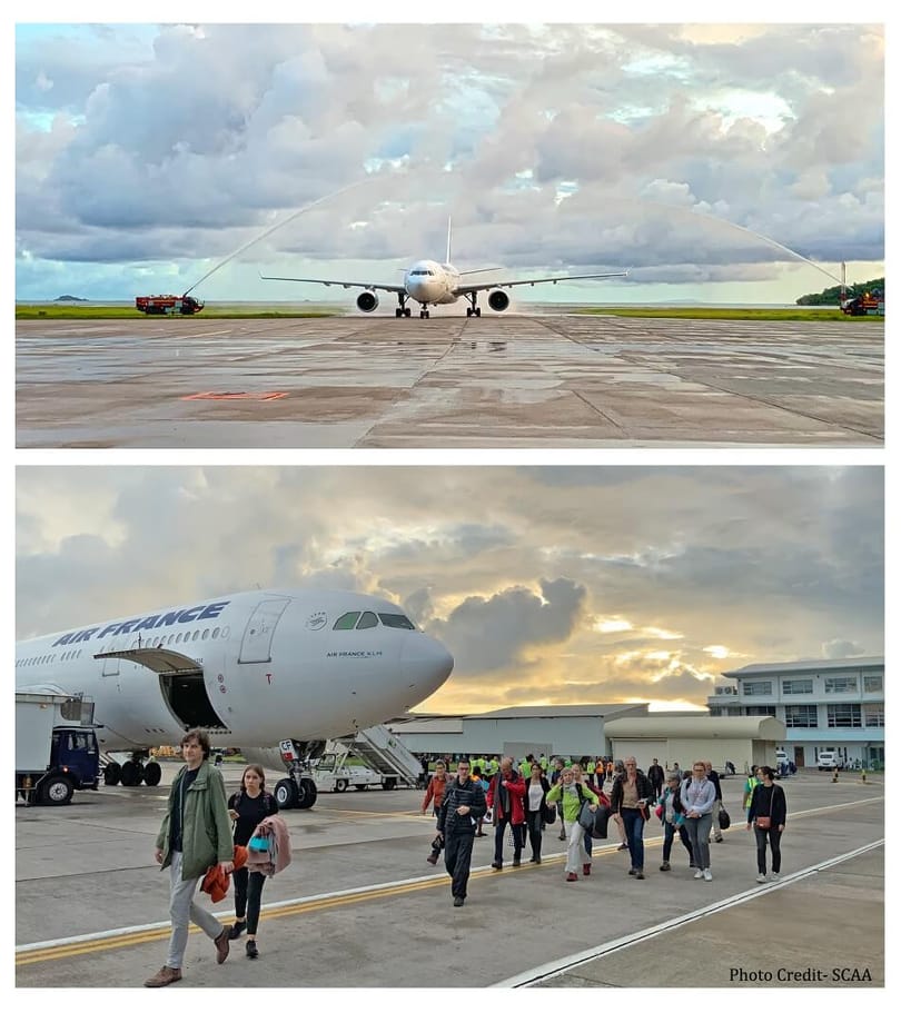 Faʻafeiloaʻi e Seychelles le Air France i tua