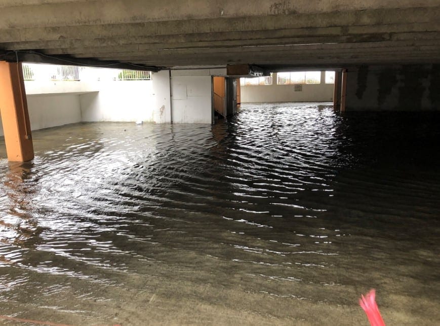 AccuWeather-National-Weather-Reporter-Jonathan-Petramala-captures-the-lower-level-of-a-parking-structure-in-Myrtle-Beach-SC-