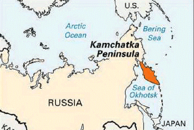 kamchatka peninsula on world map Earthquake Off The East Coast Of Kamchatka Peninsula In Russia kamchatka peninsula on world map