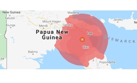 , Papuo Novo Gvinejo stresel močan potres, opozorilo pred cunamijem za zdaj ni izdano, eTurboNews | eTN