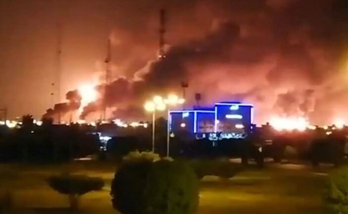 ‘Gunshots and the explosions’: Saudi major oil facilities ablaze after drone attack