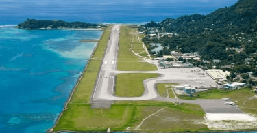 Seychelles International Airport von einem historischen Posten