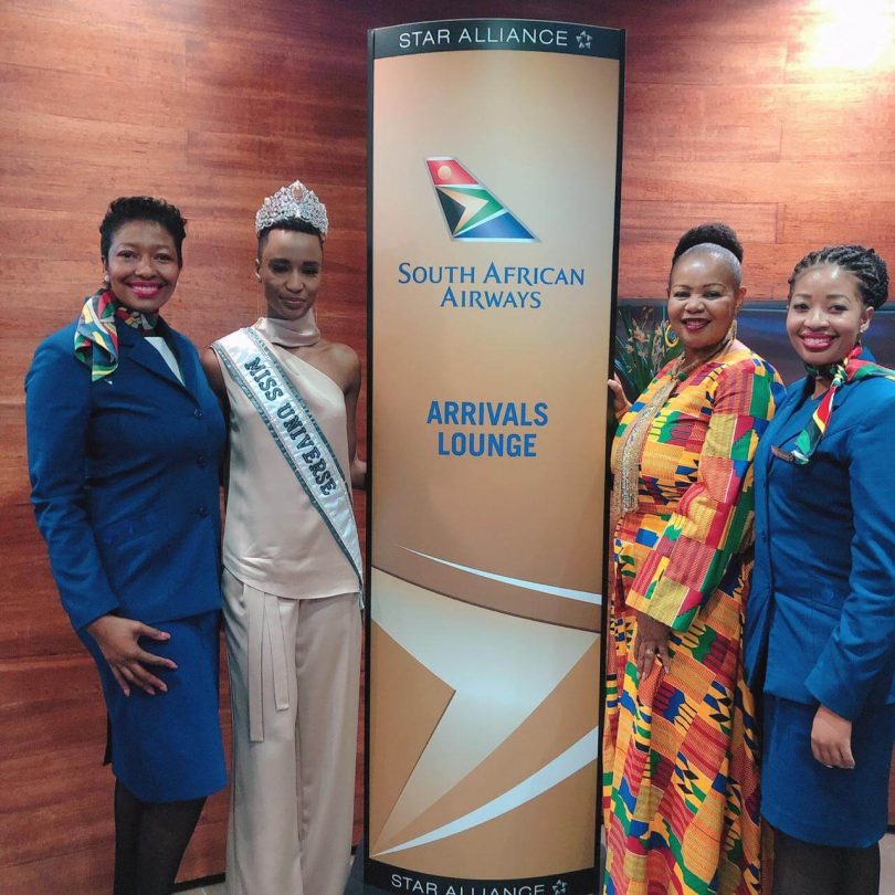 南非航空乘坐新的空中客车A350-900将环球小姐带回家