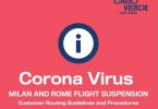 काबो वर्डे एयरलाइन्सको आधिकारिक कथन: कोरोनाभाइरस COVID-19 को कारण इटालीको लागि उडान निलम्बन