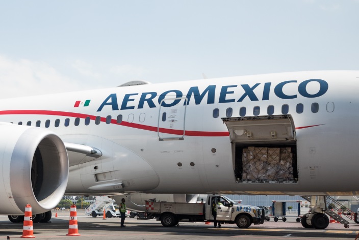 ကုန်ပစ္စည်းများအတွက် Aeromexico ခရီးသည်ဂျက်လေယာဉ်များ - COVID-19 အရေးပေါ်အခြေအနေကိုတုံ့ပြန်ခြင်း