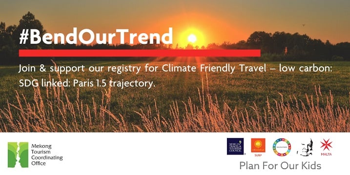 MUDE NOSSA TENDÊNCIA Campanha para viagens amigáveis ​​ao clima no Mekong