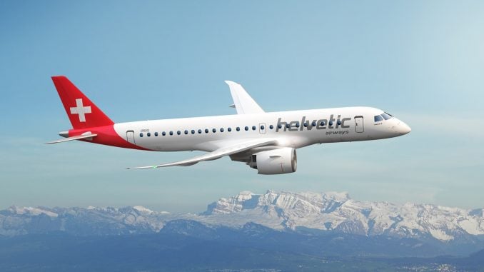 Helvetic Airways actualiza el pedido de Embraer E2 a aviones más grandes