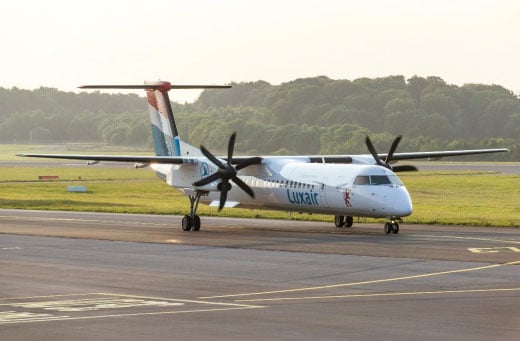 Luxair Luxembourg Airlines flies into Budapest Airport