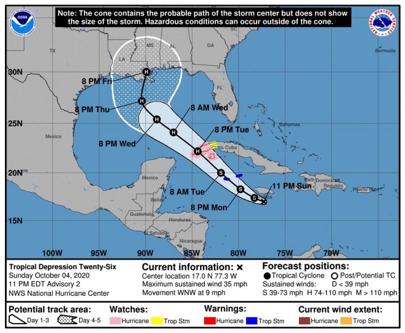 Huracán: Jamaica, Cuba, Islas Caimán, Costa del Golfo de EE. UU.