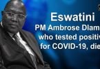 Эсватини премьер-министрі Оңтүстік Африка ауруханасында COVID-19 қайтыс болды
