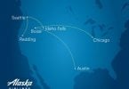 Авіякампанія Alaska Airlines пашырае паслугі новымі рэйсамі ў Бойсе, Чыкага, Айдаха-Фолс і Рэдынг