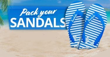 Packa dina sandaler och gå mot sandaler - i Karibien