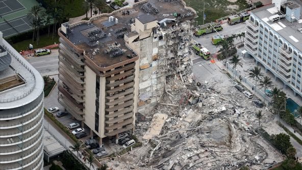 1 Persoun ëmbruecht, 51 vermësst am Miami Condo Zesummebroch