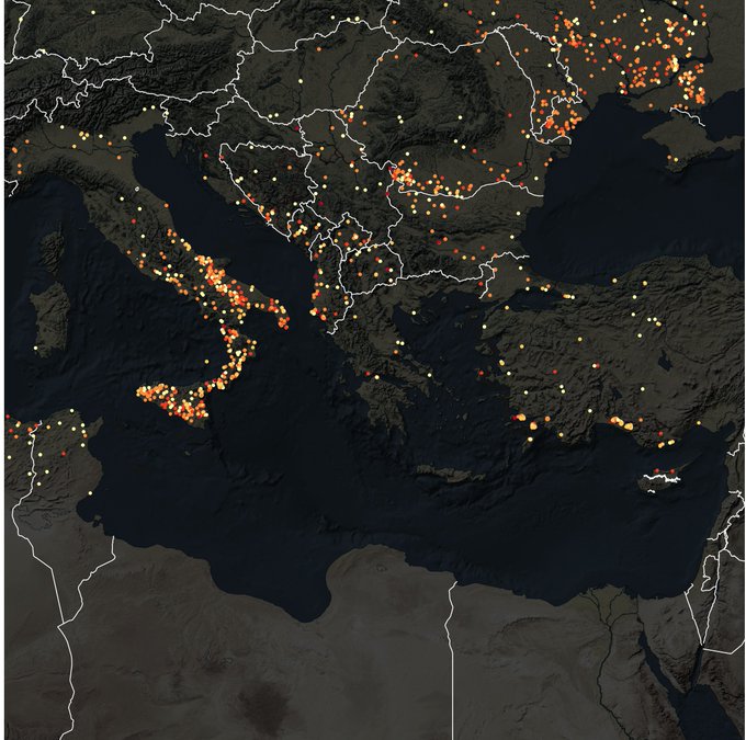 Fuegos furiosos en Europa