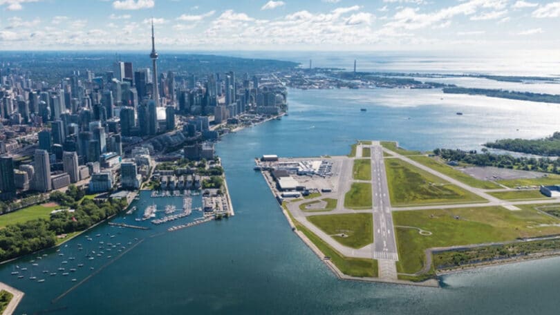 O aeroporto de Billy Bishop Toronto City retoma o servizo comercial