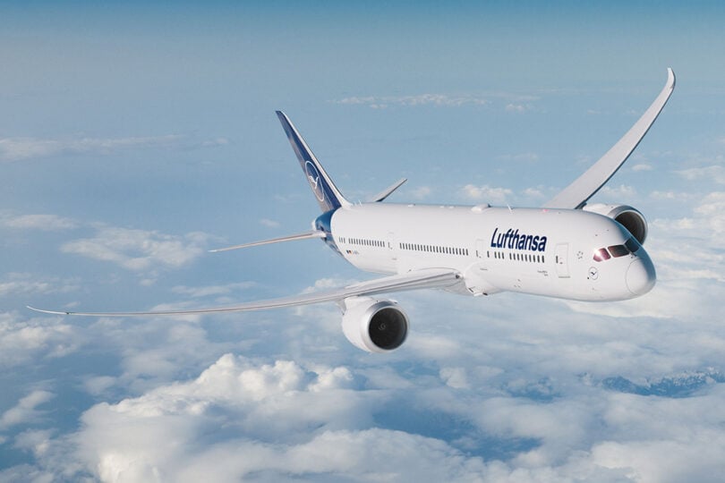 Éischt Lufthansa Boeing 787-9 Dreamliner mam Numm Berlin.