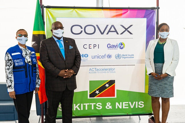 75% of St Kitts and Nevis target population vaccinated