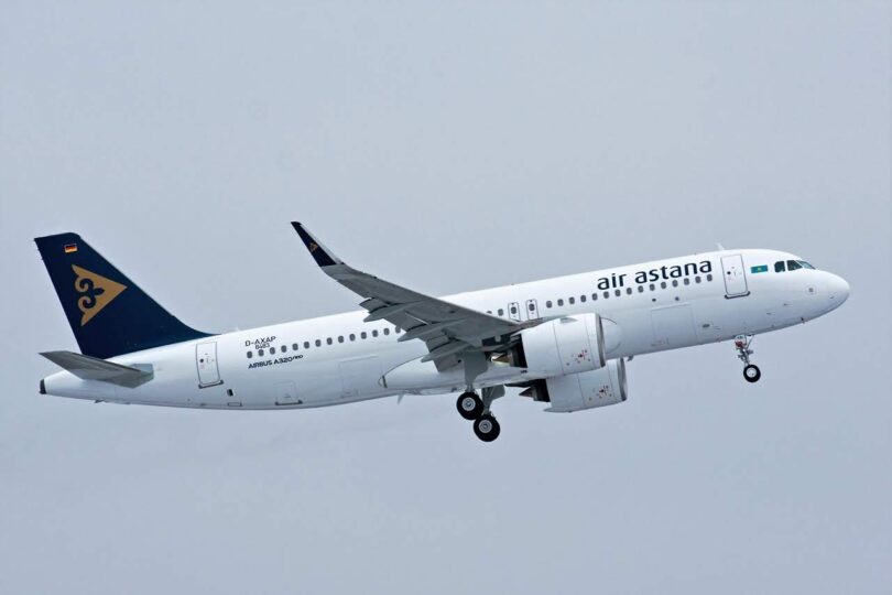 Penerbangan saka Almaty menyang New Delhi ing Air Astana saiki