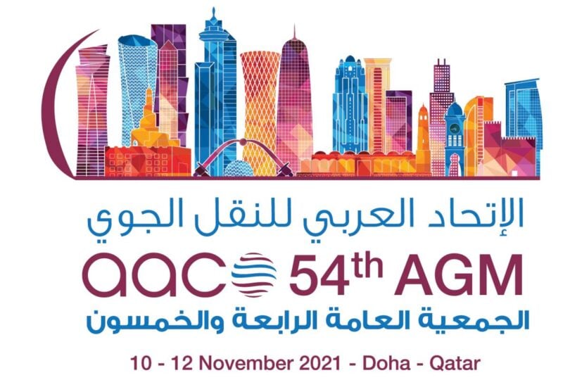 Qatar Airlines Exercituum 54th Annua Conventus Generalis Air Carrientium Arabum Organizationis in Doha.