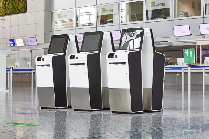 Lapangan Terbang Frankfurt menggunakan 87 kiosk TS6 berdaya biometrik terkini.