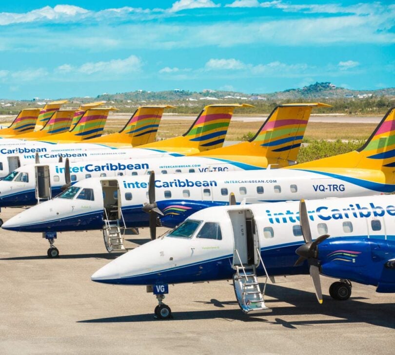 Yeni Qayana - Barbados, Kariblər arası uçuşlar