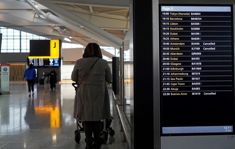 600,000 pasajeros cancelaron viajes desde Heathrow en diciembre